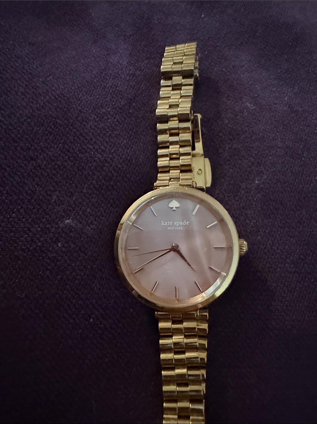 Kate Spade Gold-Tone Bracelet Watch With Pink Dial Ksw1158